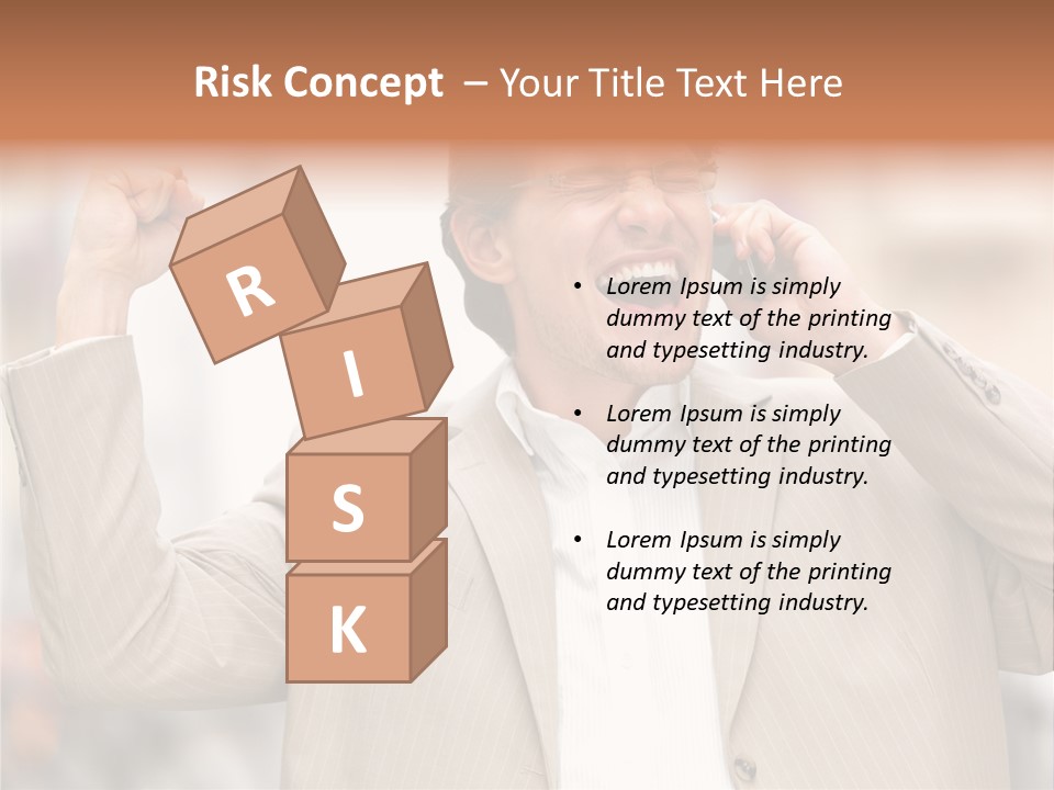 A Man In A Suit Talking On A Cell Phone PowerPoint Template