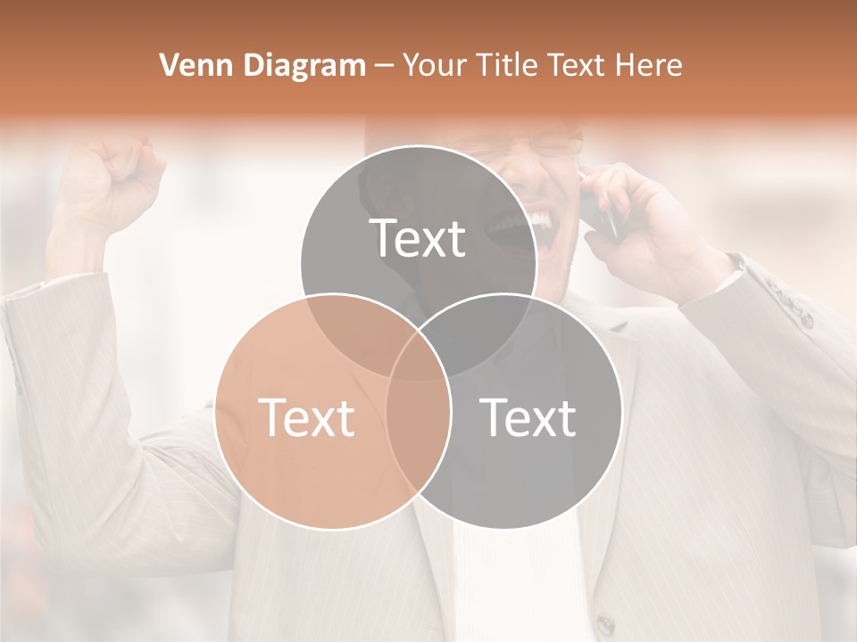 A Man In A Suit Talking On A Cell Phone PowerPoint Template