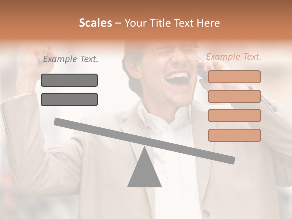 A Man In A Suit Talking On A Cell Phone PowerPoint Template