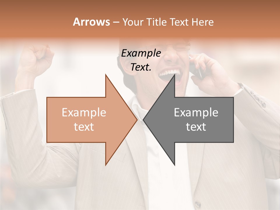 A Man In A Suit Talking On A Cell Phone PowerPoint Template