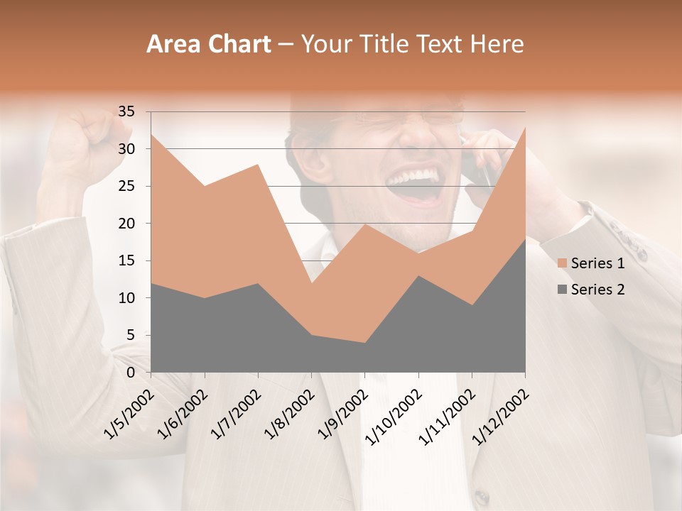 A Man In A Suit Talking On A Cell Phone PowerPoint Template