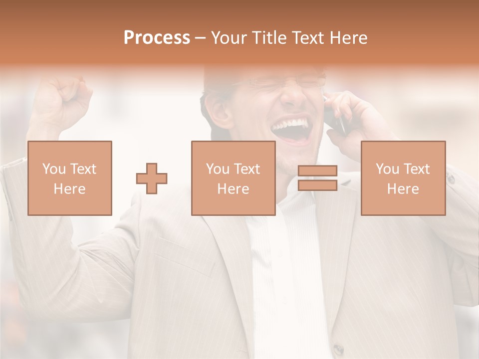 A Man In A Suit Talking On A Cell Phone PowerPoint Template