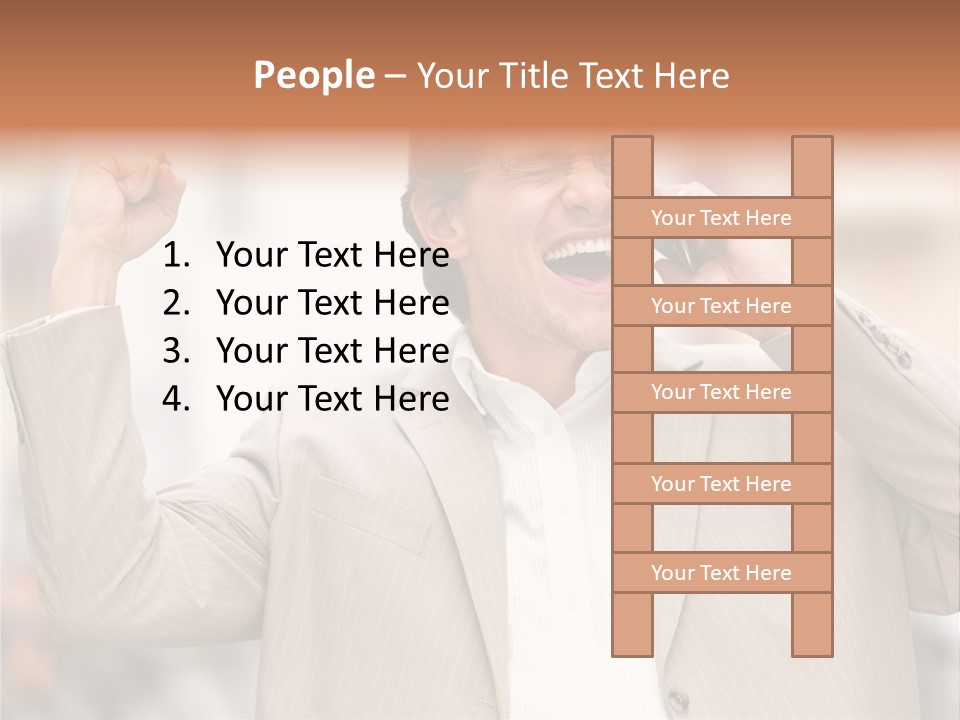 A Man In A Suit Talking On A Cell Phone PowerPoint Template