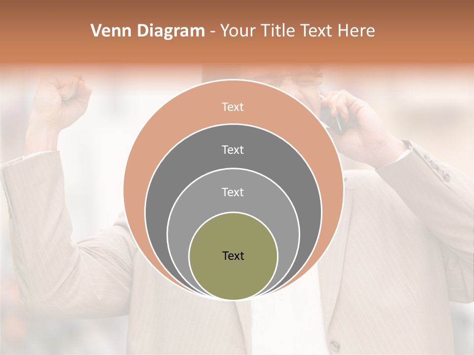 A Man In A Suit Talking On A Cell Phone PowerPoint Template