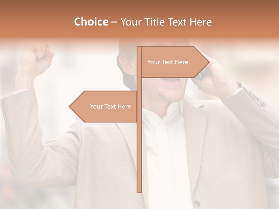 A Man In A Suit Talking On A Cell Phone PowerPoint Template