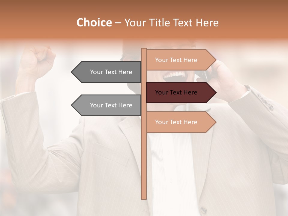 A Man In A Suit Talking On A Cell Phone PowerPoint Template