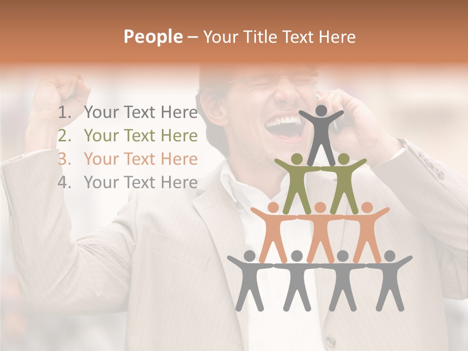 A Man In A Suit Talking On A Cell Phone PowerPoint Template