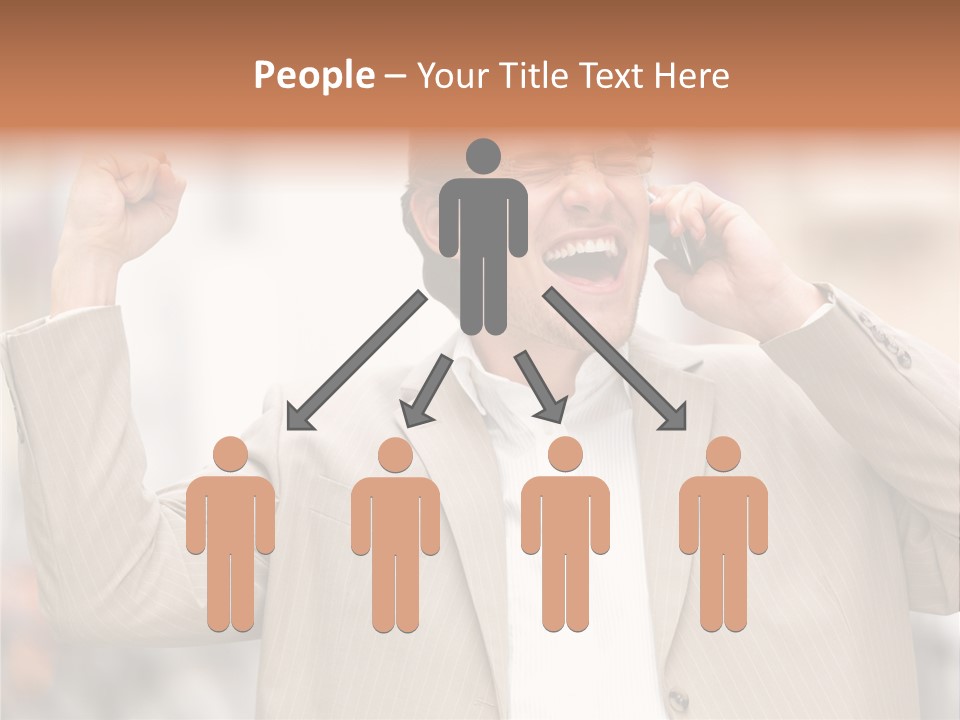 A Man In A Suit Talking On A Cell Phone PowerPoint Template