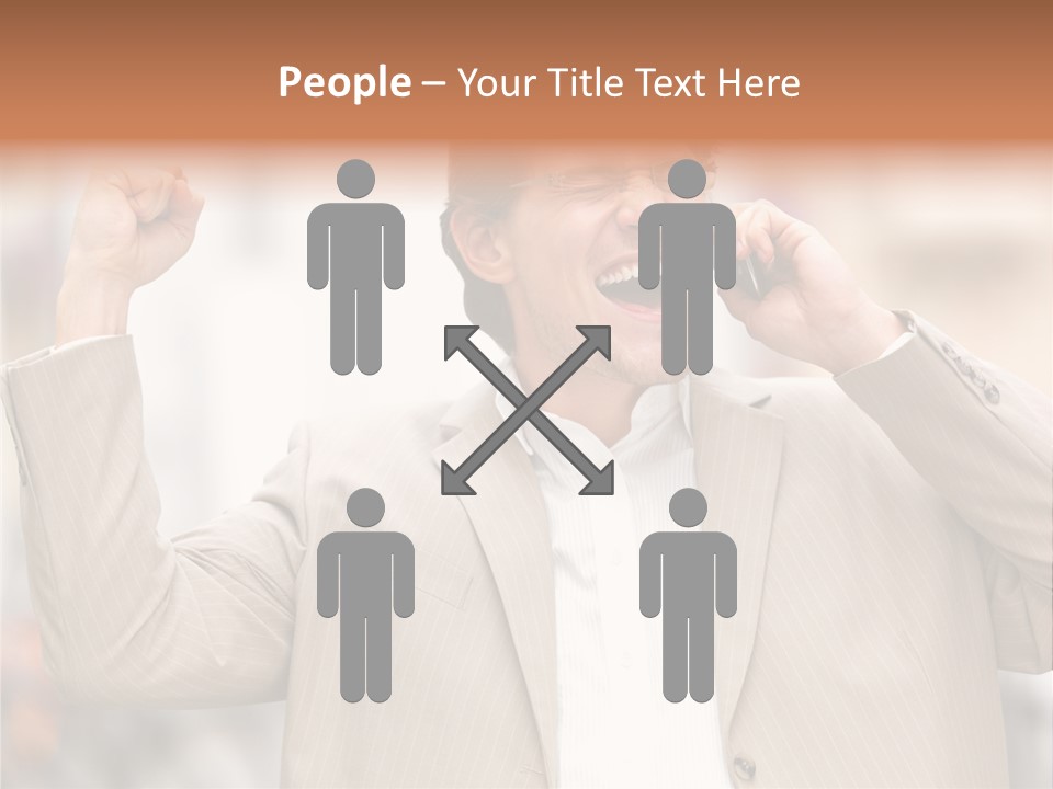 A Man In A Suit Talking On A Cell Phone PowerPoint Template