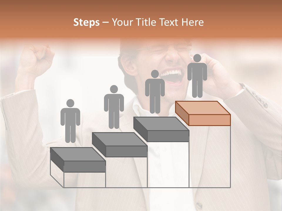 A Man In A Suit Talking On A Cell Phone PowerPoint Template