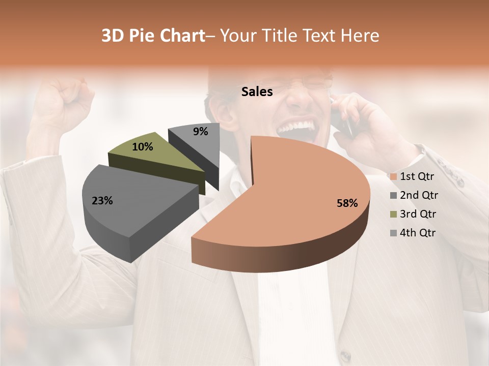 A Man In A Suit Talking On A Cell Phone PowerPoint Template