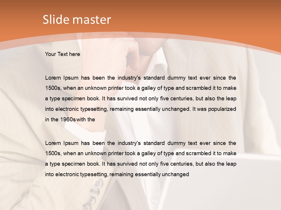 A Man Sitting In Front Of A Laptop Computer PowerPoint Template