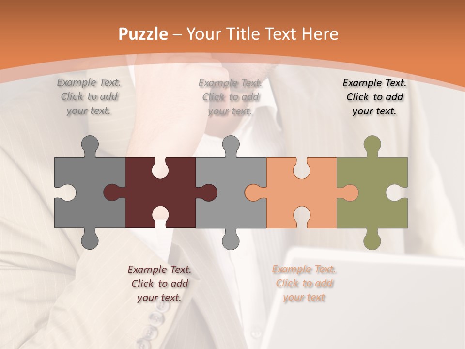 A Man Sitting In Front Of A Laptop Computer PowerPoint Template