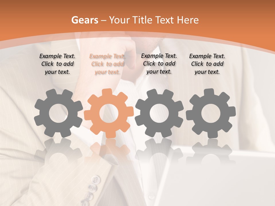 A Man Sitting In Front Of A Laptop Computer PowerPoint Template