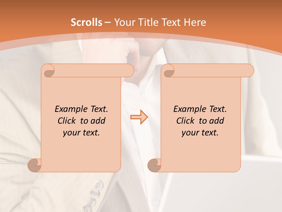 A Man Sitting In Front Of A Laptop Computer PowerPoint Template