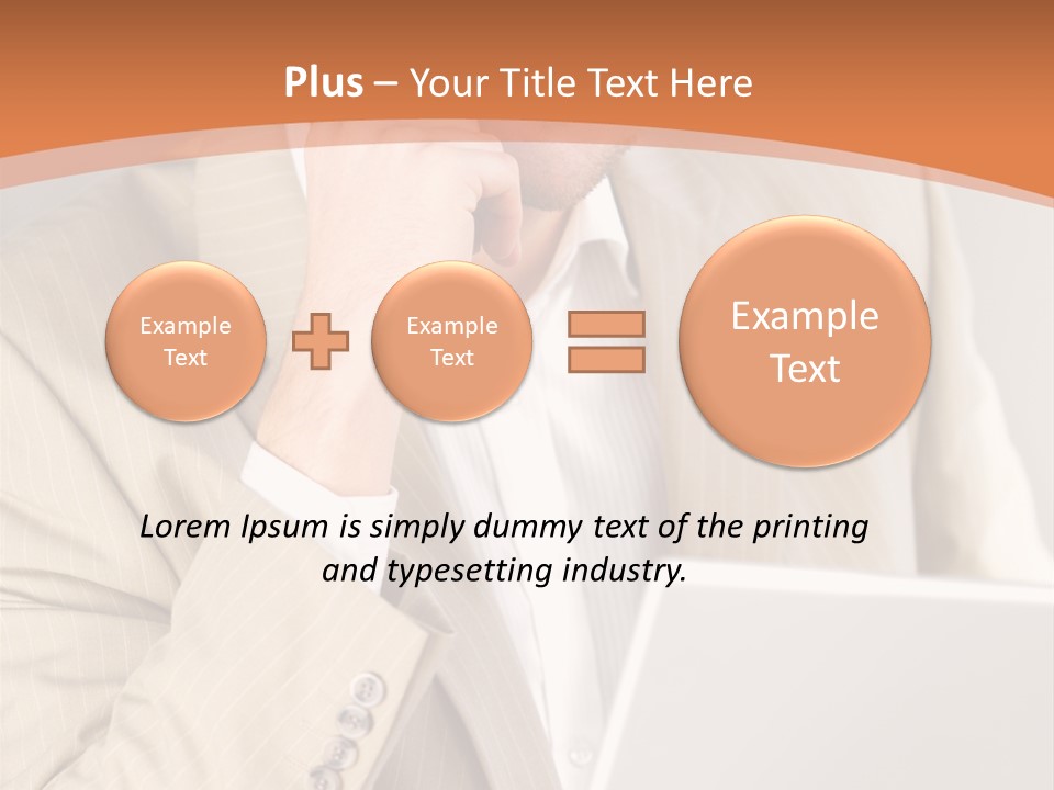 A Man Sitting In Front Of A Laptop Computer PowerPoint Template