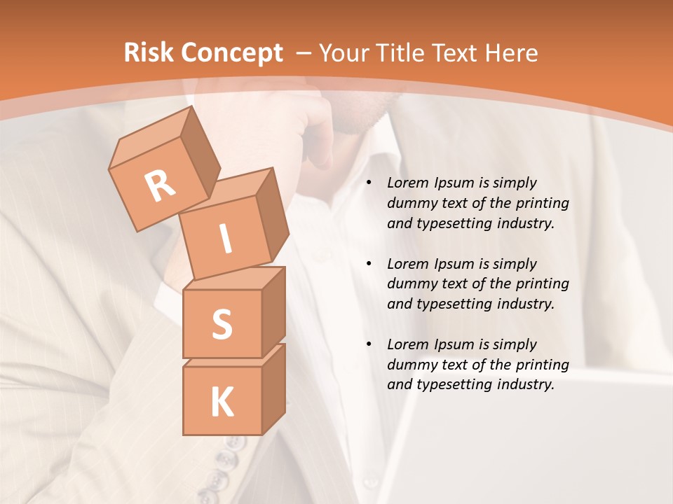 A Man Sitting In Front Of A Laptop Computer PowerPoint Template