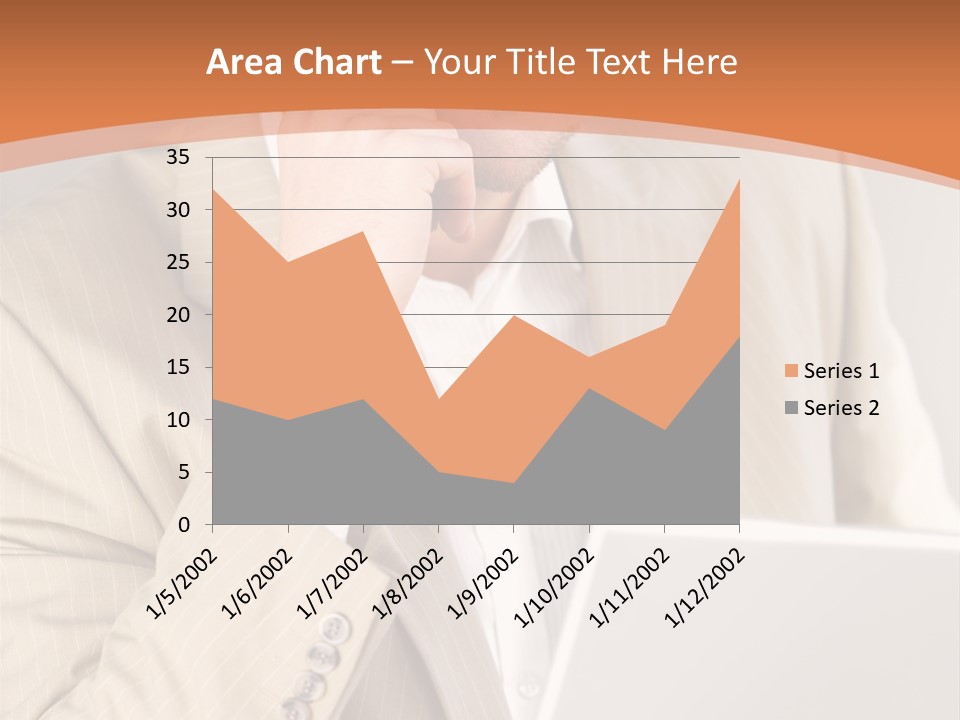 A Man Sitting In Front Of A Laptop Computer PowerPoint Template