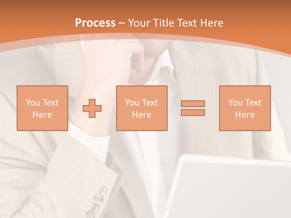 A Man Sitting In Front Of A Laptop Computer PowerPoint Template