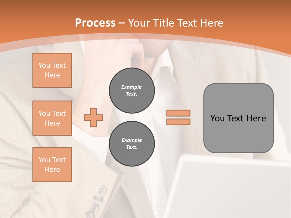 A Man Sitting In Front Of A Laptop Computer PowerPoint Template