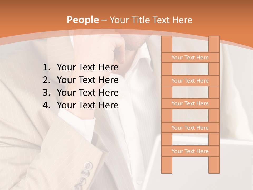 A Man Sitting In Front Of A Laptop Computer PowerPoint Template