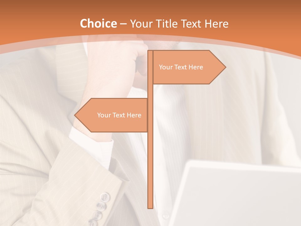 A Man Sitting In Front Of A Laptop Computer PowerPoint Template