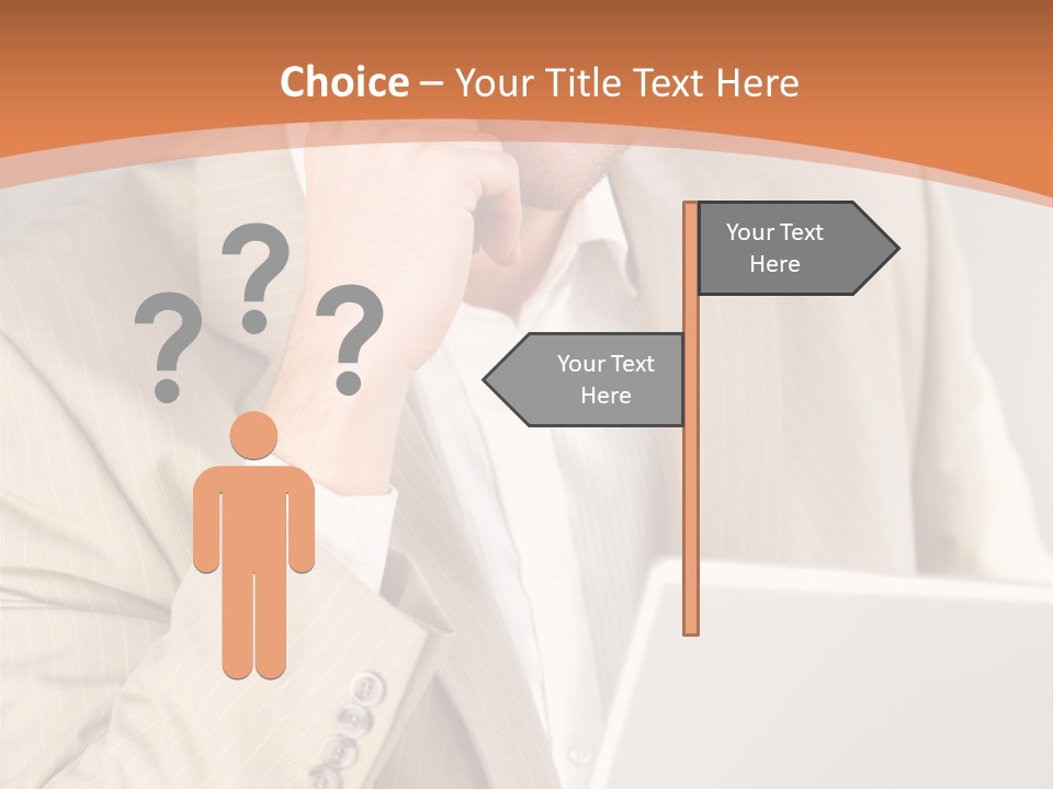 A Man Sitting In Front Of A Laptop Computer PowerPoint Template