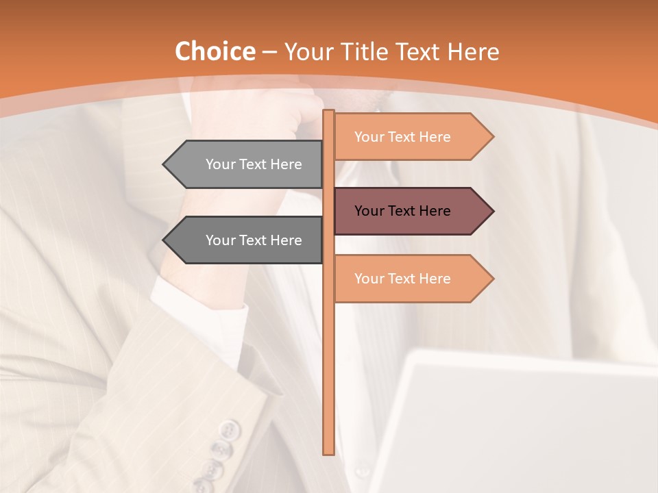 A Man Sitting In Front Of A Laptop Computer PowerPoint Template