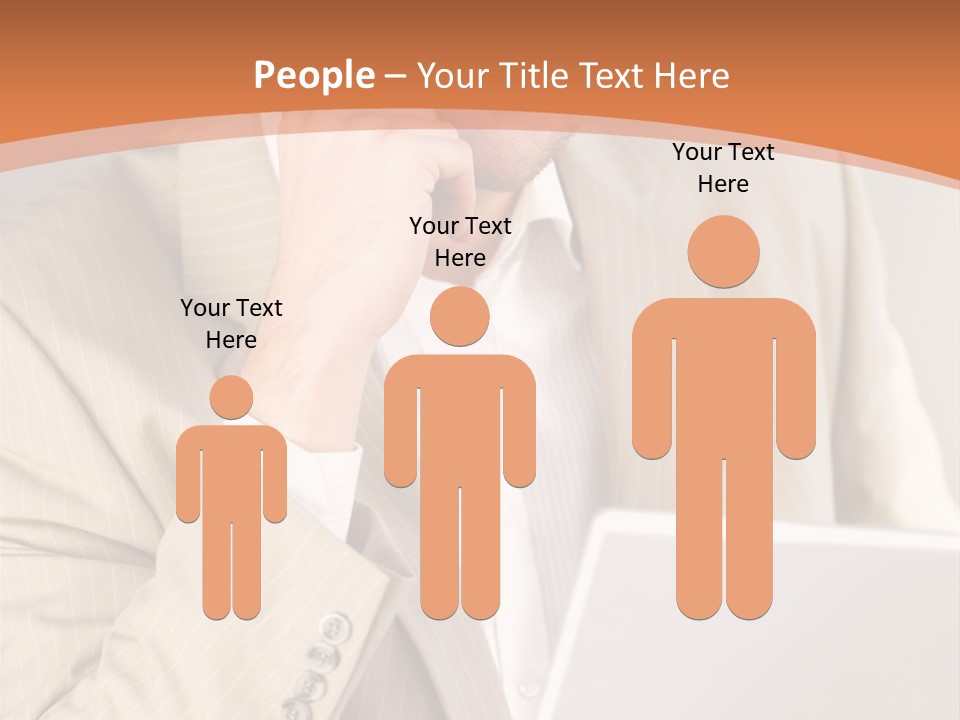 A Man Sitting In Front Of A Laptop Computer PowerPoint Template