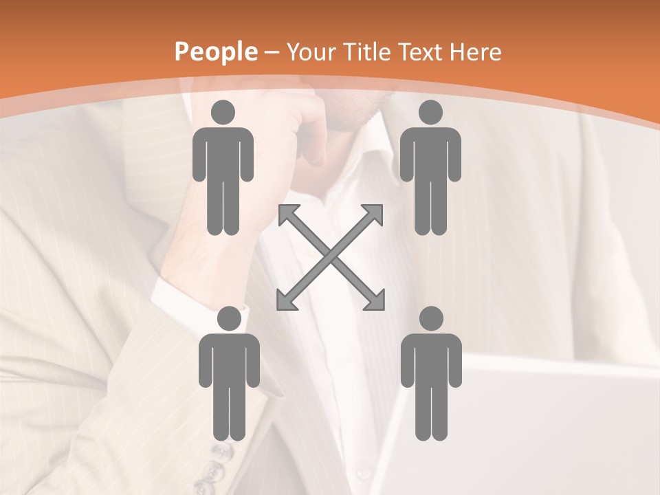 A Man Sitting In Front Of A Laptop Computer PowerPoint Template