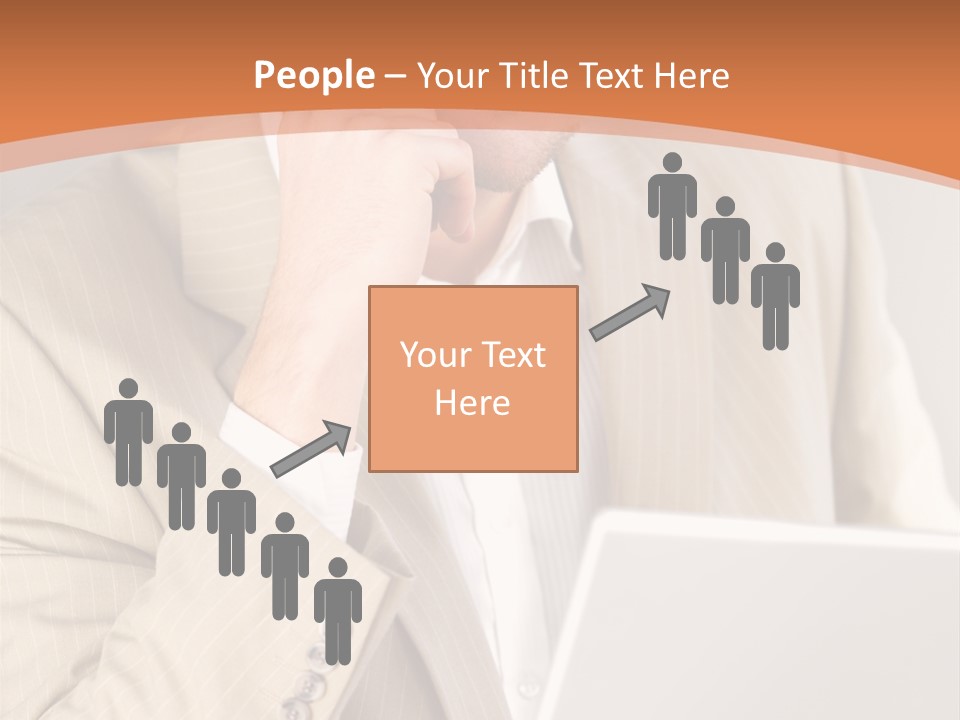 A Man Sitting In Front Of A Laptop Computer PowerPoint Template