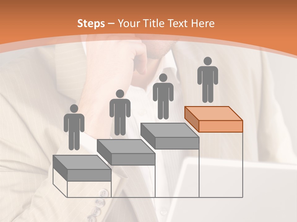 A Man Sitting In Front Of A Laptop Computer PowerPoint Template