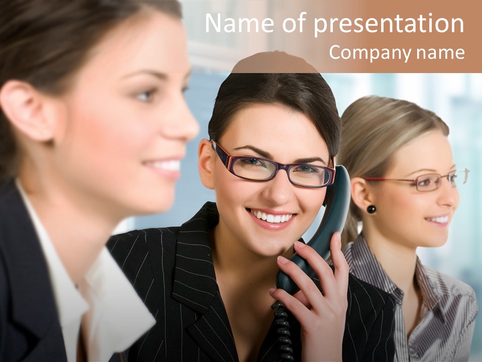 A Woman Talking On A Cell Phone Next To Another Woman PowerPoint Template