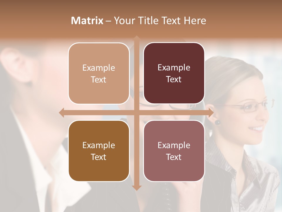 A Woman Talking On A Cell Phone Next To Another Woman PowerPoint Template