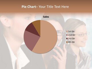 A Woman Talking On A Cell Phone Next To Another Woman PowerPoint Template