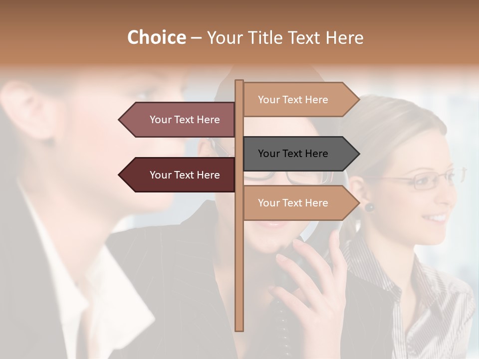 A Woman Talking On A Cell Phone Next To Another Woman PowerPoint Template