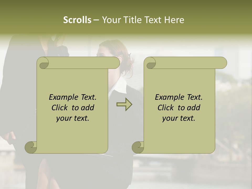 A Woman Talking On A Cell Phone Next To Another Woman PowerPoint Template