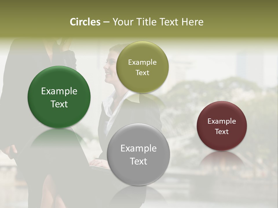 A Woman Talking On A Cell Phone Next To Another Woman PowerPoint Template