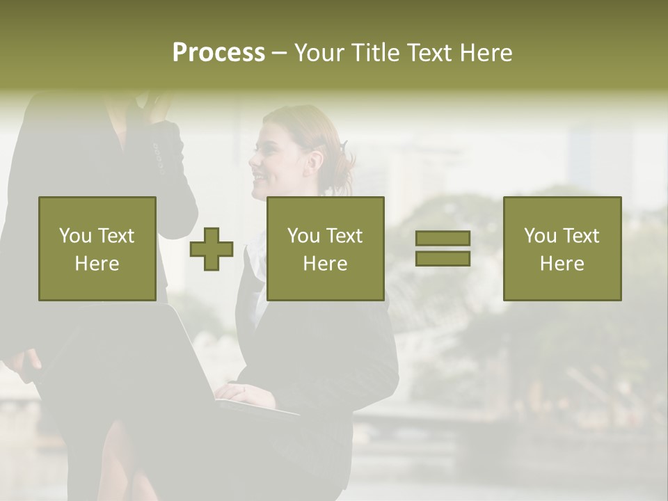 A Woman Talking On A Cell Phone Next To Another Woman PowerPoint Template