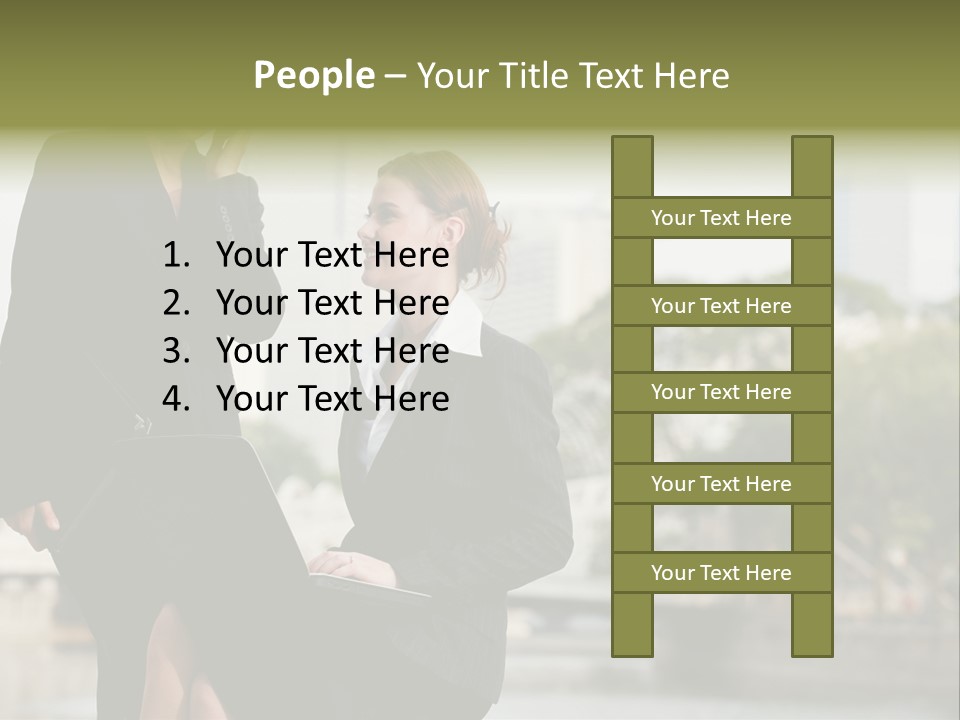 A Woman Talking On A Cell Phone Next To Another Woman PowerPoint Template