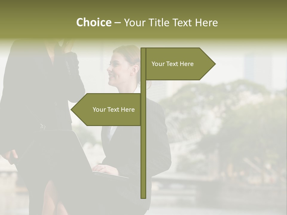 A Woman Talking On A Cell Phone Next To Another Woman PowerPoint Template