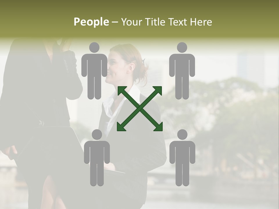 A Woman Talking On A Cell Phone Next To Another Woman PowerPoint Template