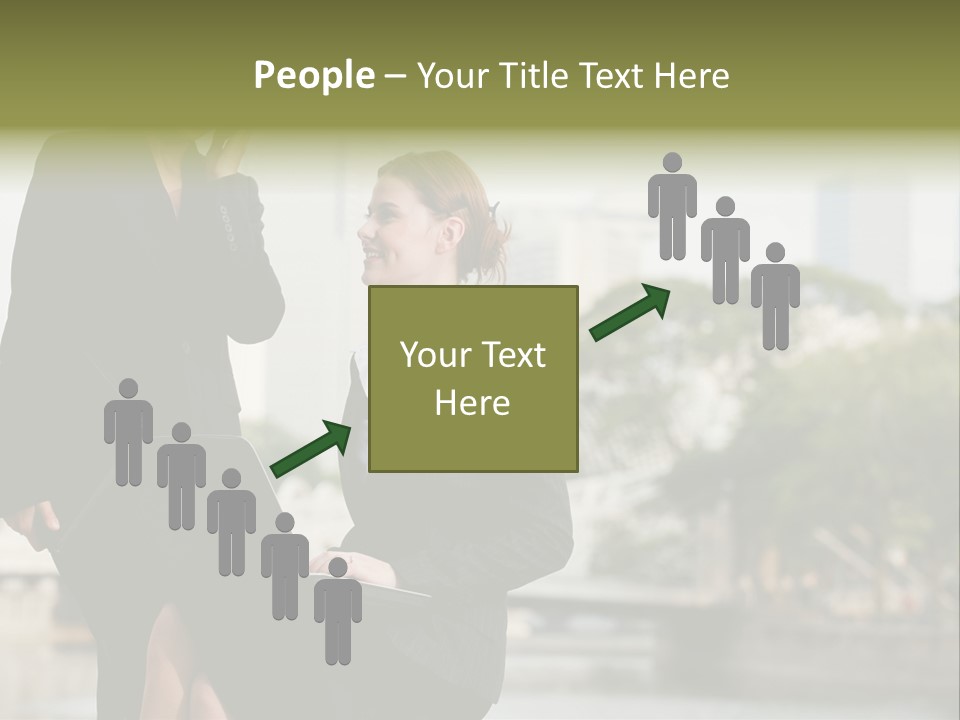 A Woman Talking On A Cell Phone Next To Another Woman PowerPoint Template