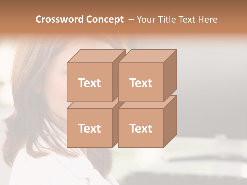 A Woman Is Smiling In Front Of A Computer PowerPoint Template
