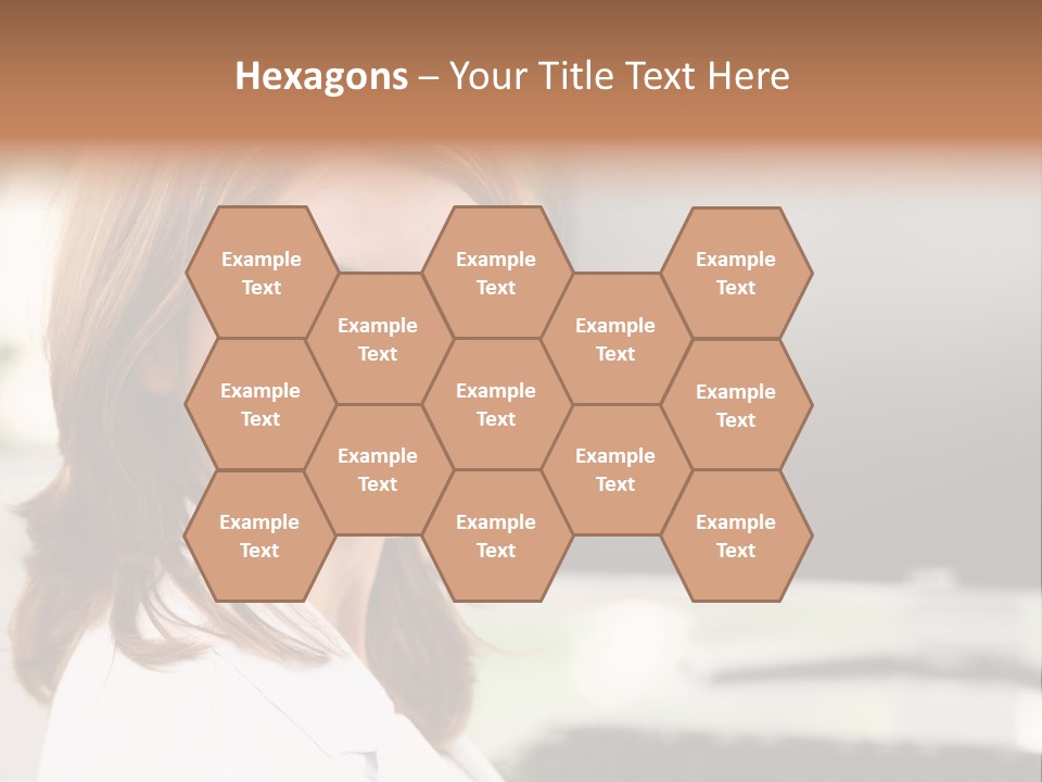 A Woman Is Smiling In Front Of A Computer PowerPoint Template