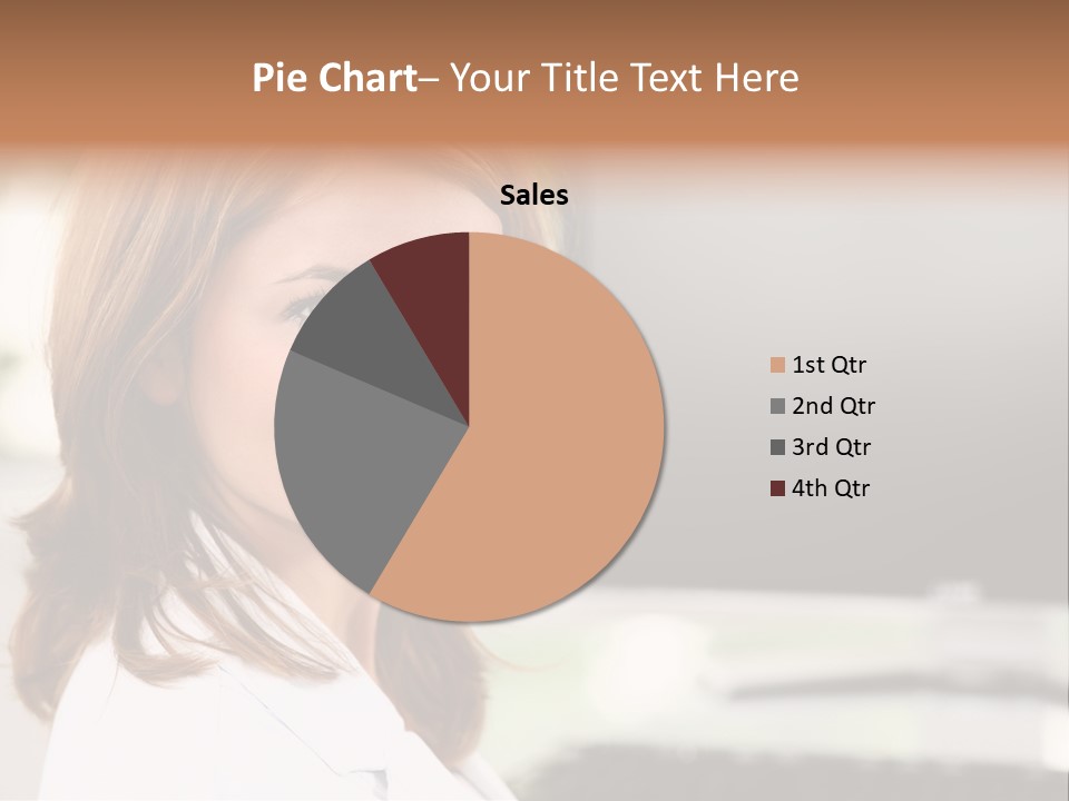 A Woman Is Smiling In Front Of A Computer PowerPoint Template