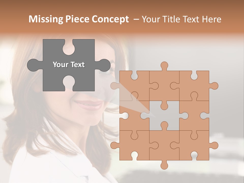 A Woman Is Smiling In Front Of A Computer PowerPoint Template