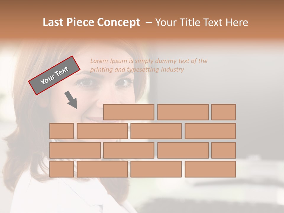 A Woman Is Smiling In Front Of A Computer PowerPoint Template