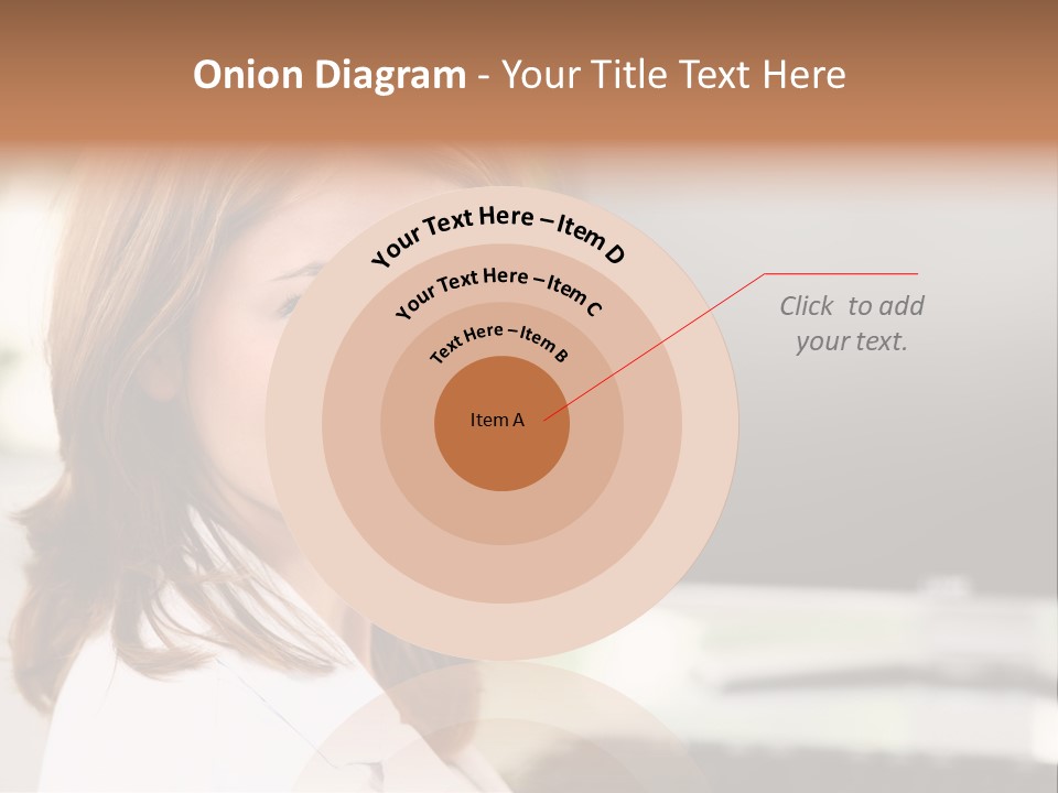 A Woman Is Smiling In Front Of A Computer PowerPoint Template