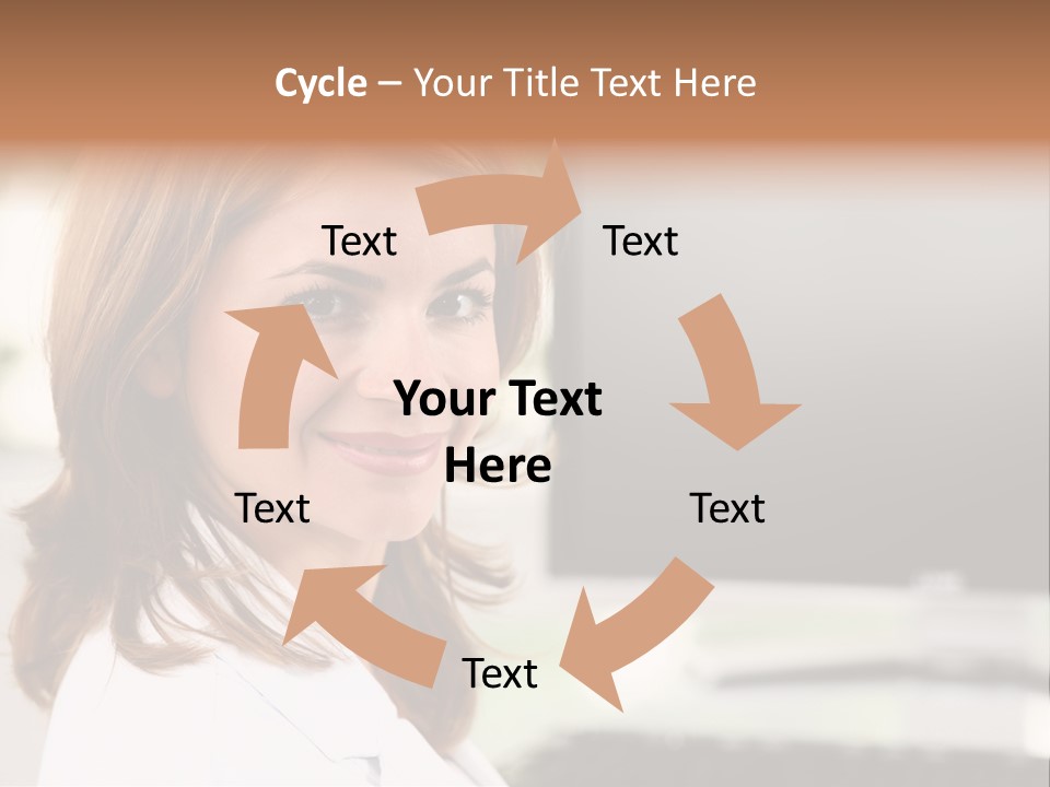 A Woman Is Smiling In Front Of A Computer PowerPoint Template